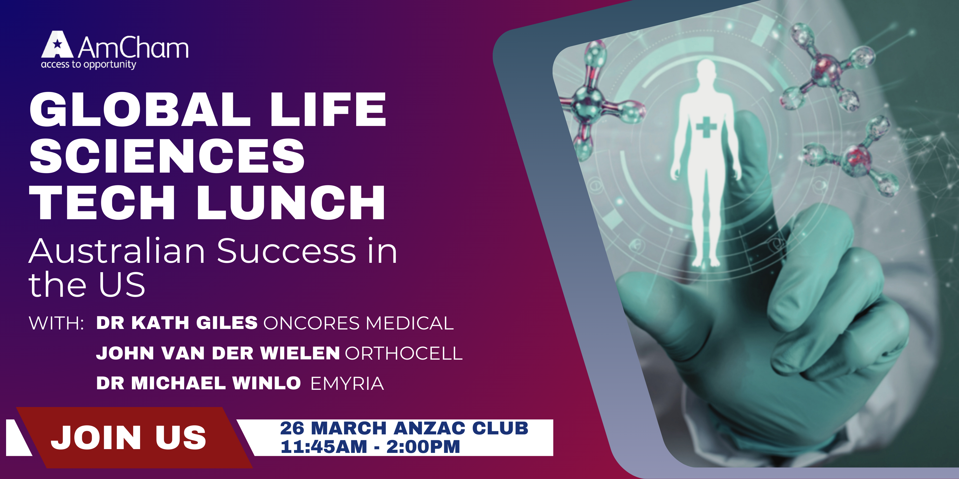 Global Life Sciences Tech Lunch: Australian Success in the US - AmCham